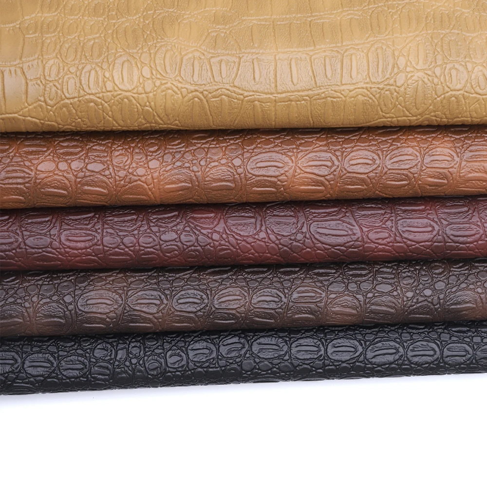 Sofa making crocodile pattern PVC leather material for faux leather sofa and chairs