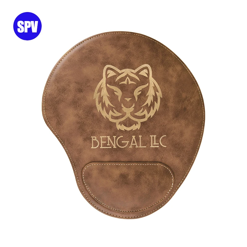 Genuine Laser Blank Mouse Pad Leather Cutting Mousepad With Wrist Rest