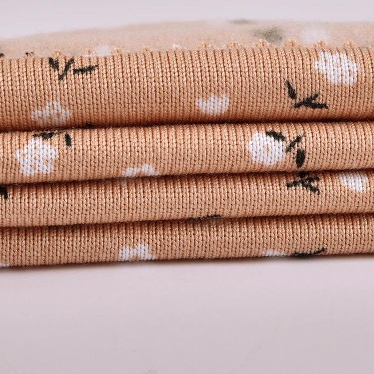 Factory 200gsm Breathable Knitted 96% Polyester 4% Spandex Brushed Ribbed Fabric for Garment