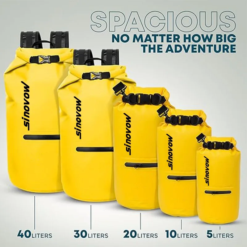 Custom Men Roll Top Waterproof Bag Cell Phone Bag With Zipper Pocket,Hiking Camping Waterproof Backpack