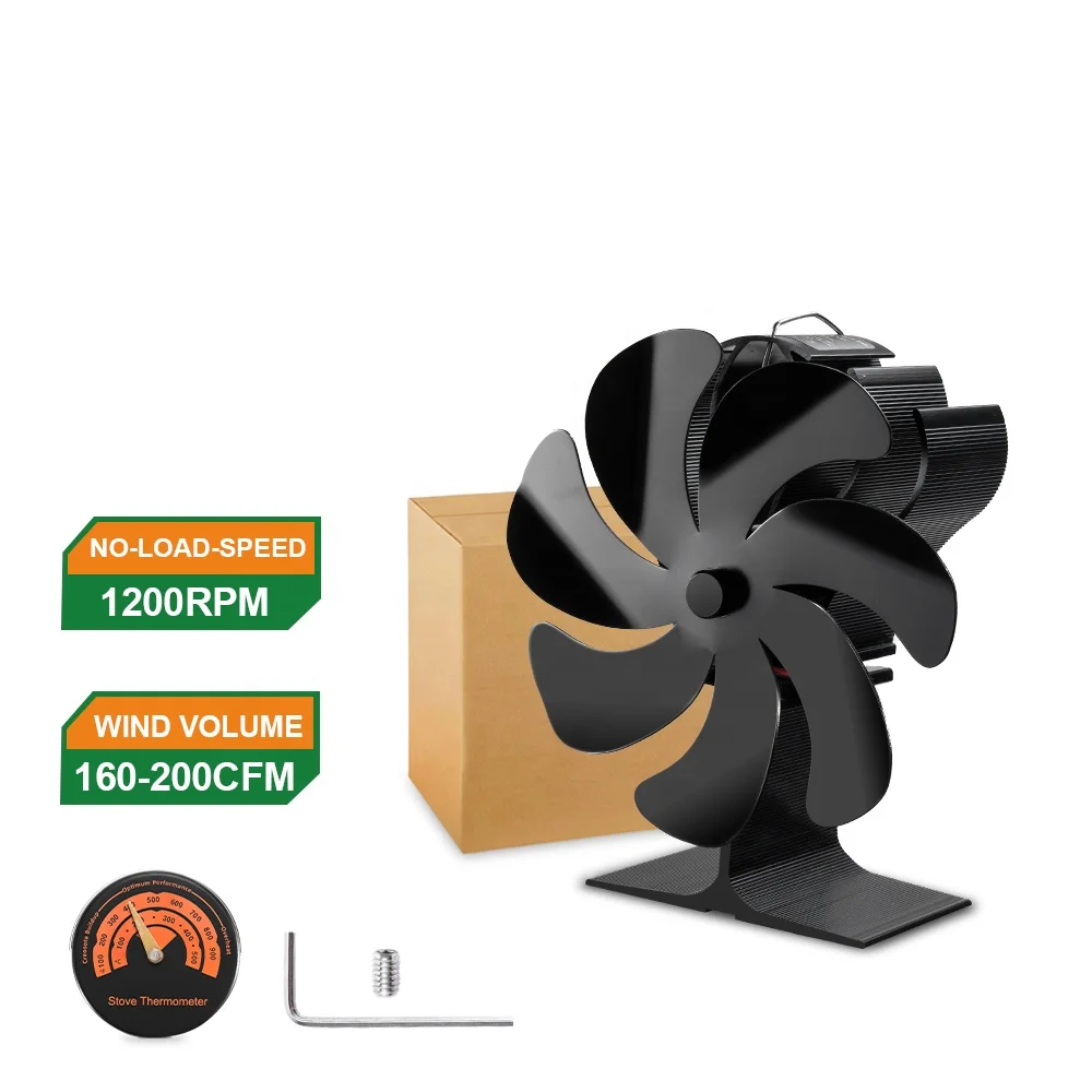 7 Blades Fireplace Fan Multifunction Log Wood Burner Ecological Heat Distribution Quiet Stove Fan stock in German