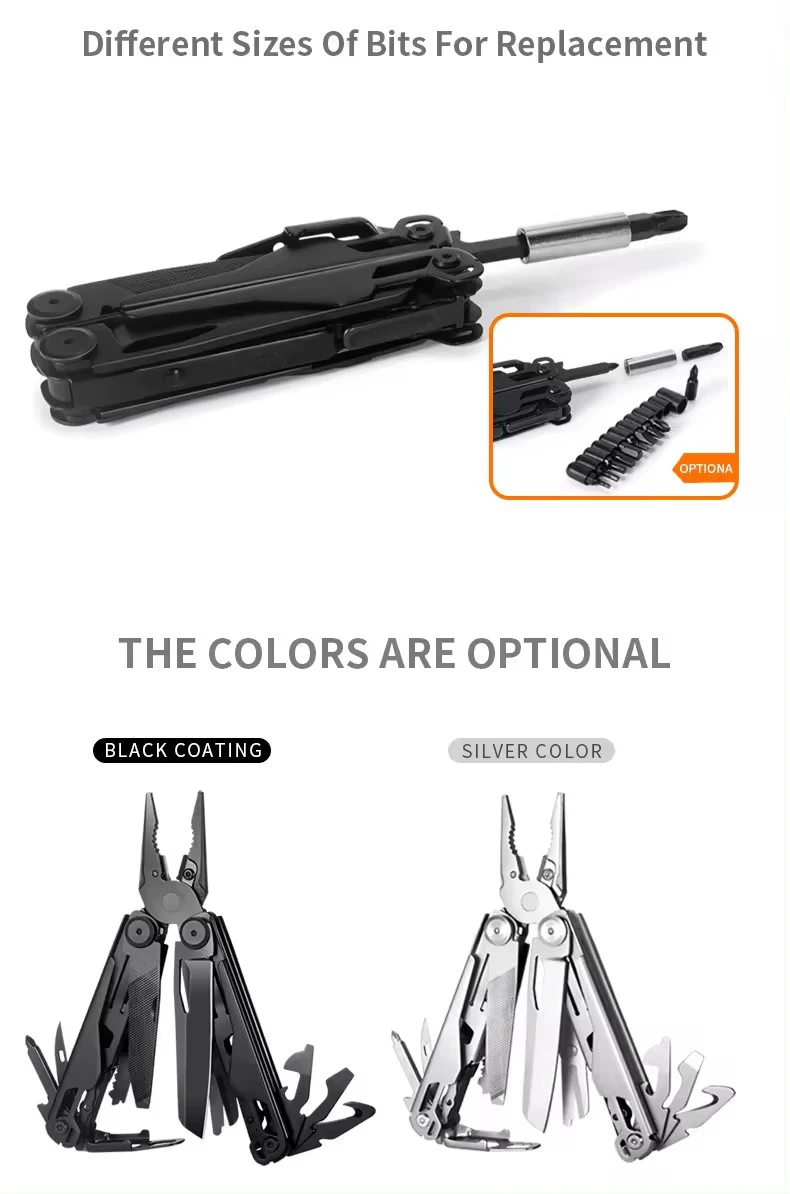 Multitool Pliers Pocket Knife Camping Hiking Gear Multitool Knife 15-in-1 Multi Tool Saw Scissors for Men Camping Hiking