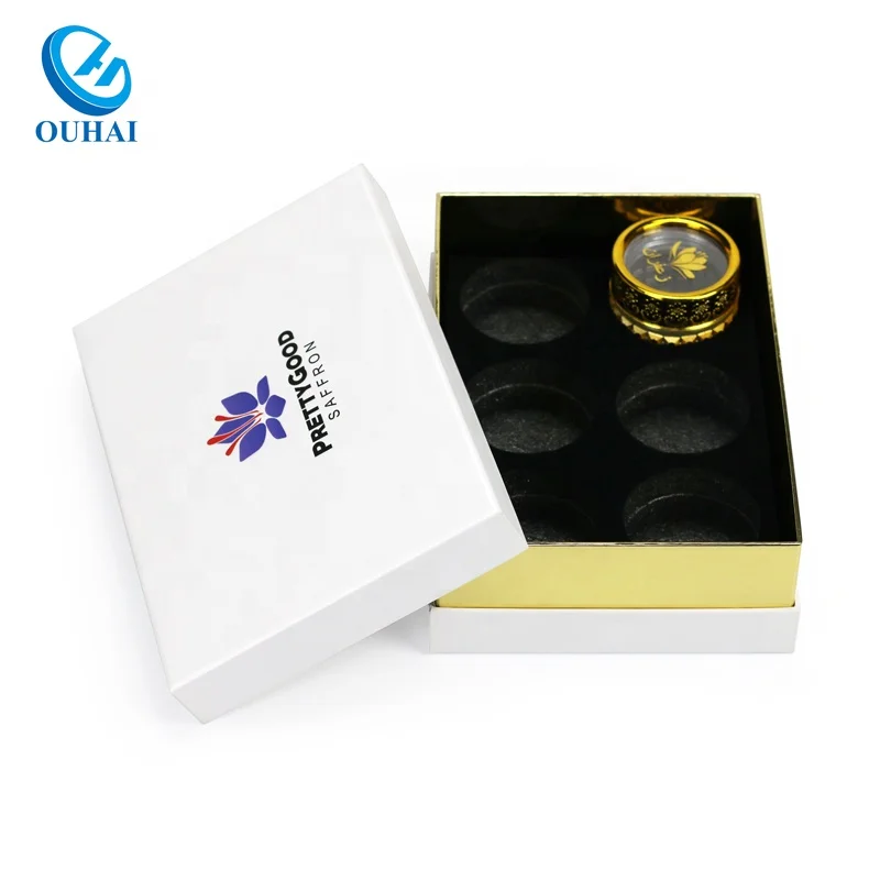 Wholesale Custom Luxury Saffron Packaging Box High End Cardboard Gift Box with Lid