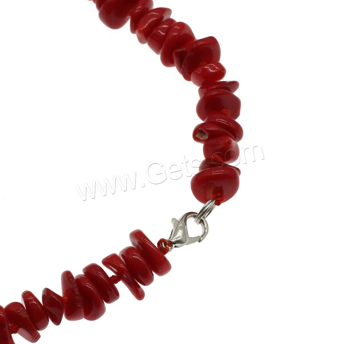 Ожерелье из натурального красного коралла с платиновым покрытием для женщин латунная застежка-Омар 8*3 мм-12*5 мм Длина: 1383850 около 17 7 дюймов