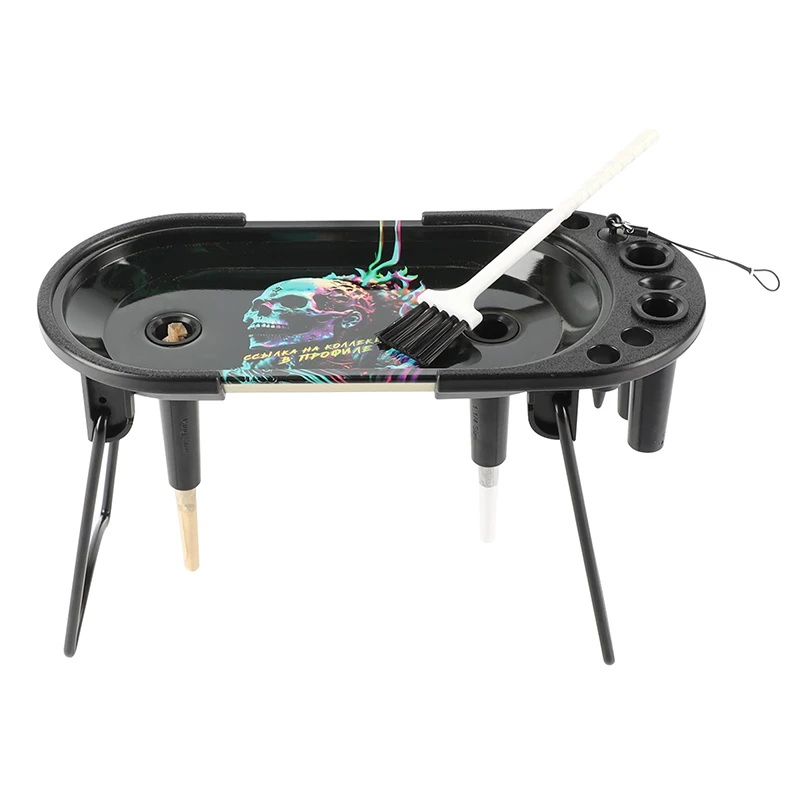 UKETA OEM tin rolling tray set foldable stand metal rolling tray set with kingsize filling accessories