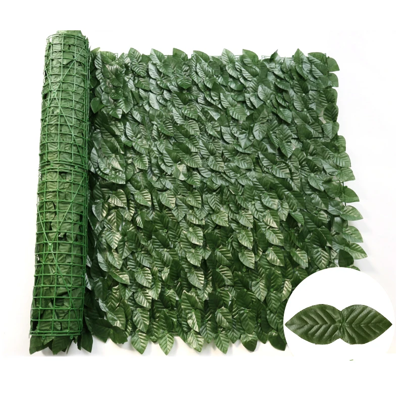 Landscape Wall Cheaper Artificial Green Hedge Privacy Ivy Roll Plastic Leaf Fence Covering