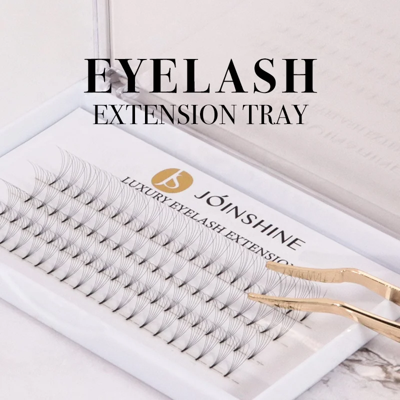 6D Bottom Glue Soft Silk Lash Extension 14mm Length Cashmere Easy Fans Lash Tray C Curl 0.07mm Volume Premade Fans Lashes Tray