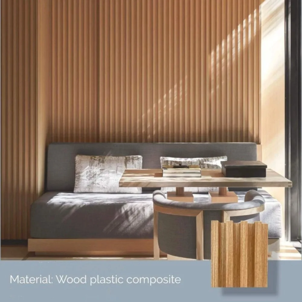 Home Bedroom Decorative Wood Cladding Paneling Interior 3D Slat Insulation Fluted Board Wpc Wall Panel For Interior Indoor Decor