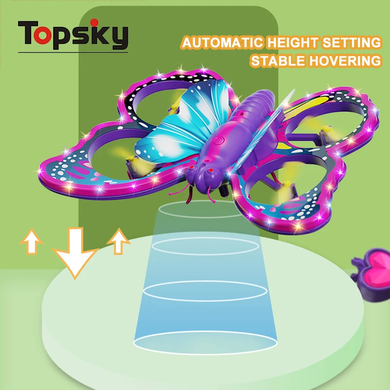 Funny 2.4GHz Remote Control Butterfly Aircraft Toys Mini Obstacle Avoidance RC Quadcopter Helicopter Aircraft Toys for Girls