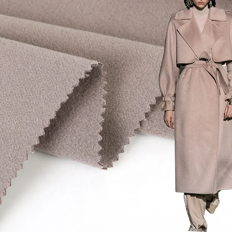 Sample supplied elegant thick outerwear brushed sanded 100% regenerated polyester knit plain grey flannel fabrics