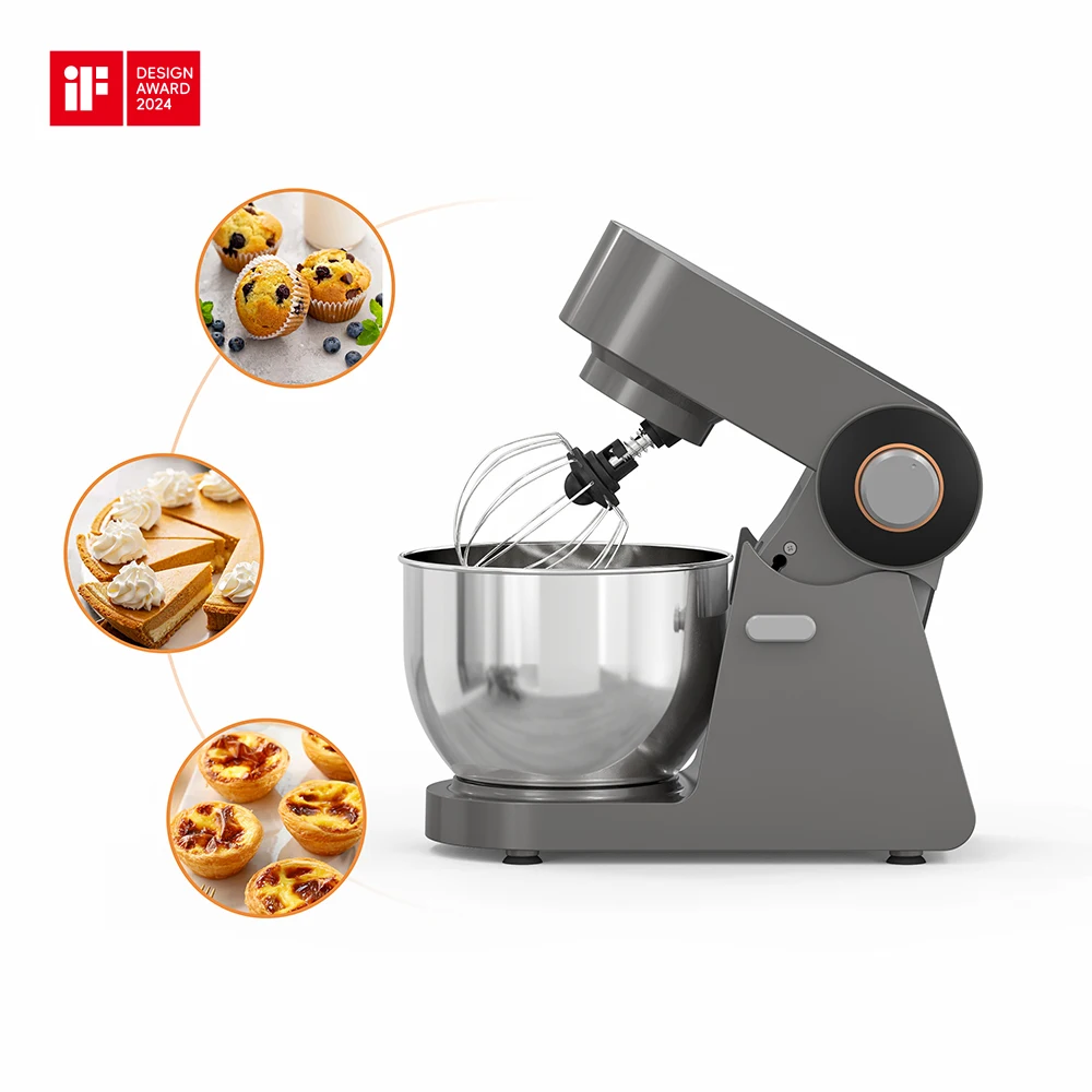 Electric Dough Mixer 6 Speeds Tile-Head Stand Dough Mixer Flour Mixing Machine Egg Cream Kneading Machine