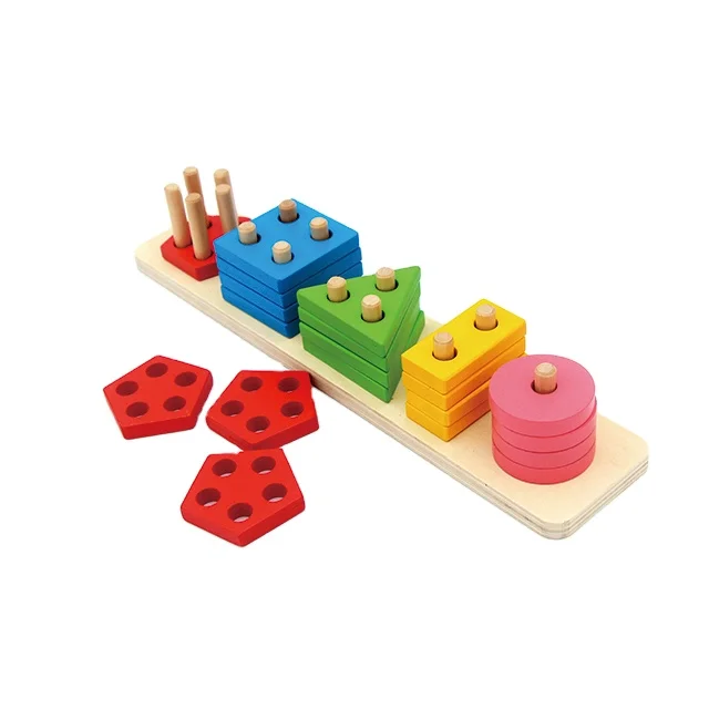 Natural Wooden Baby Educational and Development Toy Wooden football rattle