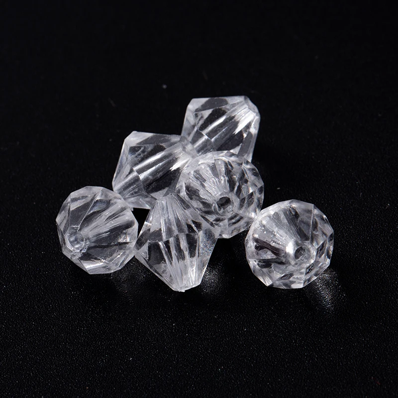 6-20mm transparent acrylic crystal faceted diamond pointed bead DIY hand string bead spacing bead door curtain accesso