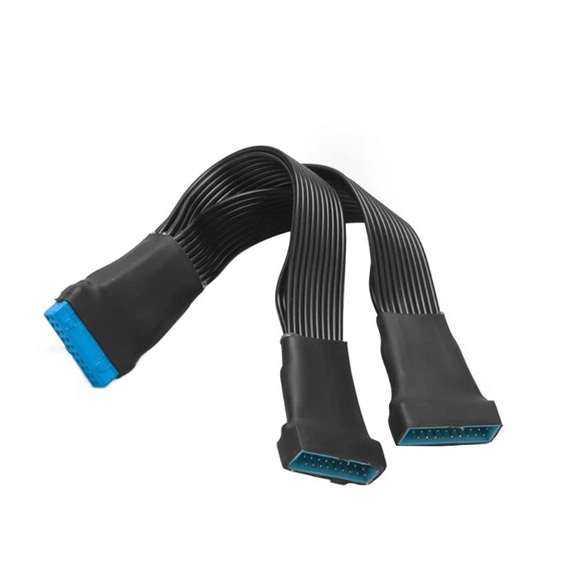 Hot Small Mini USB 3.0 19 Pin 20Pin Internal Extension Header 1 to 2 Adapter Splitter Cable for Motherboard