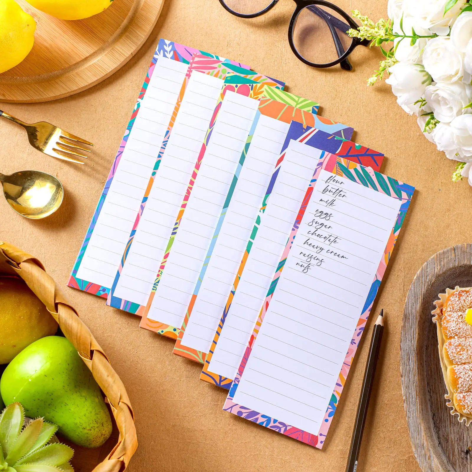 Настраиваемый красочный модный дизайн, список покупок, блокнот для покупок, планировщик холодильников, магнитный, чтобы сделать список блокнотов