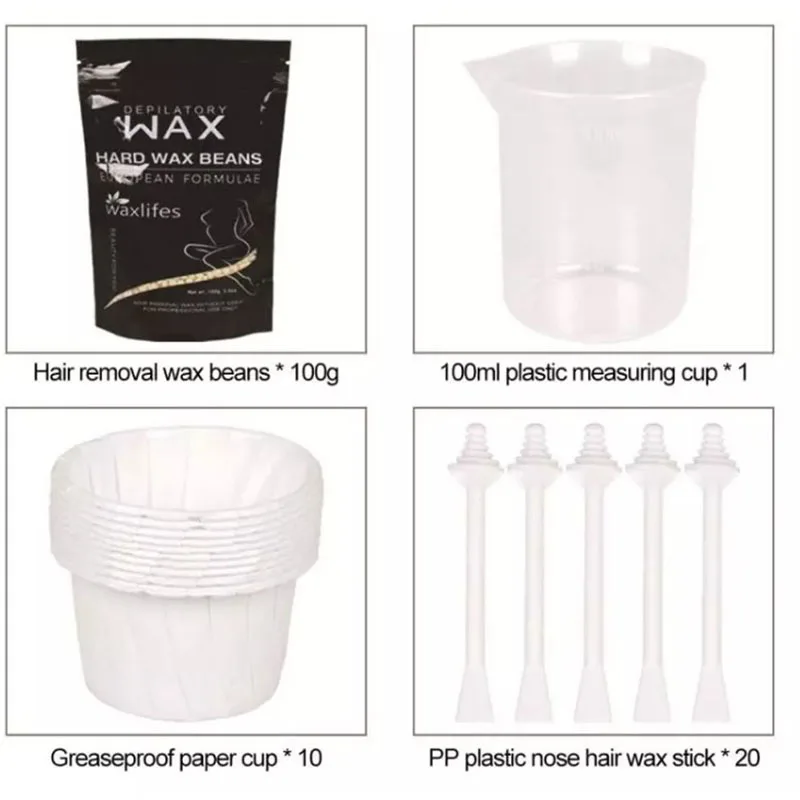 Nasal Hair Removal Depilatory Hard Wax Beans Waxing Set 100g Nose Wax Kit For Men And Women