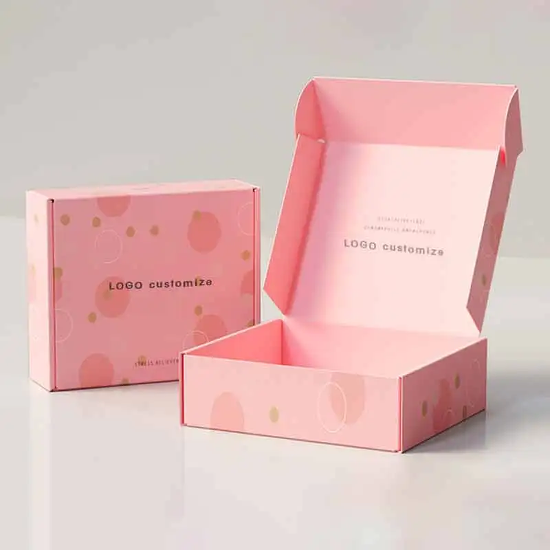 Kingsmart Custom Logo Premium Postal Box Package Sustainable Cardboard Paper Wig Hair Extension Packaging Pink Shipping Boxes