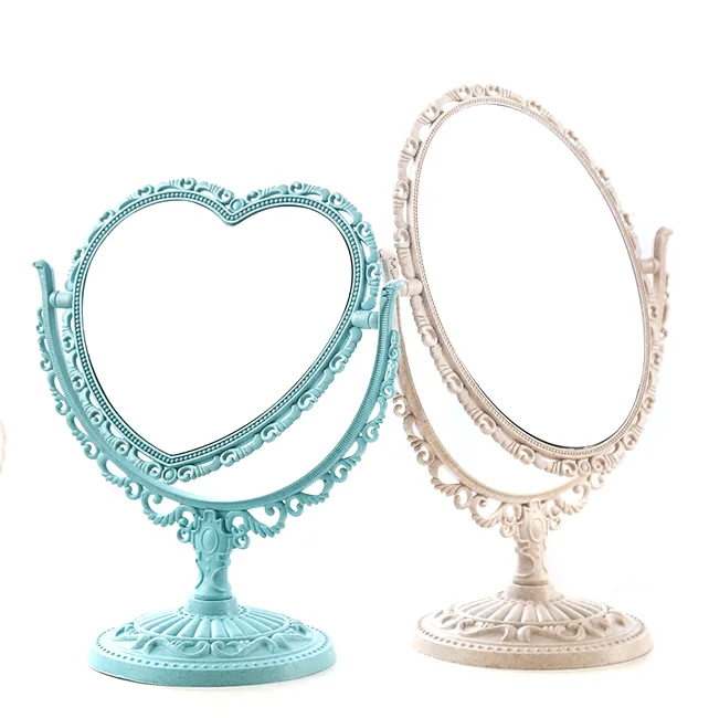 Vintage rose flower shape lady hand held mirror cosmetic mirror wholesale makeup mirror