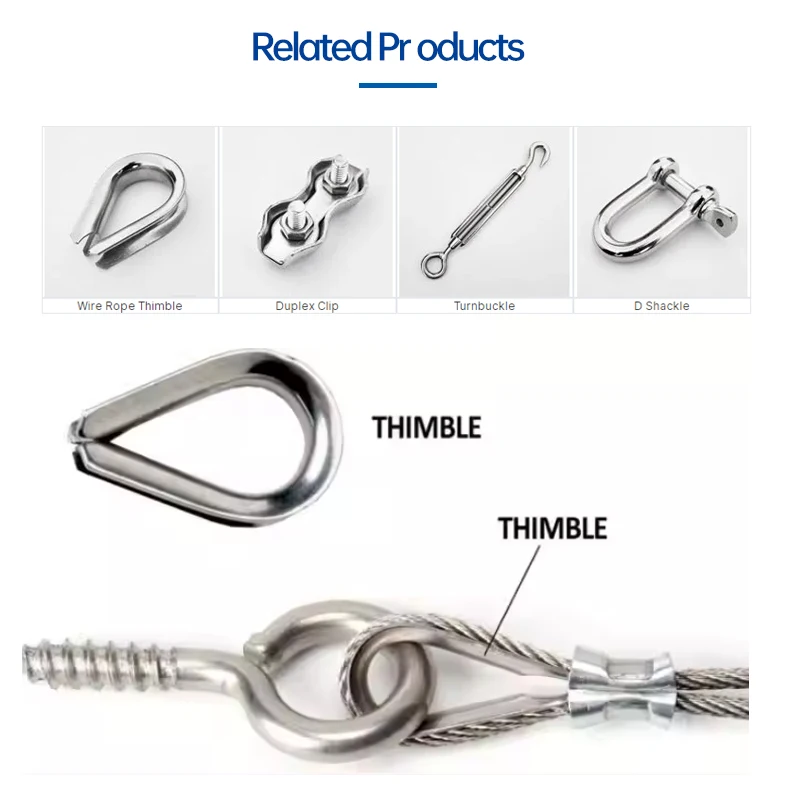 Heavy Duty Metal Stainless Steel 316/304 Thimble Wire Rope Cable Thimble