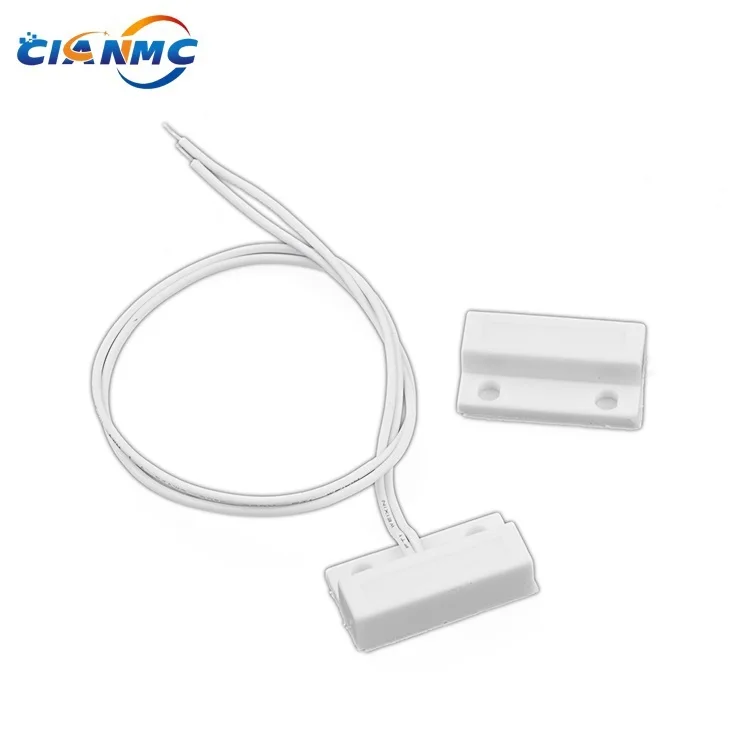 Central Wire Leads Surface Mounted Magnetic Contact Detector Sensor With OKI Reed Switch And Double Sticker Foor Door Open Alarm