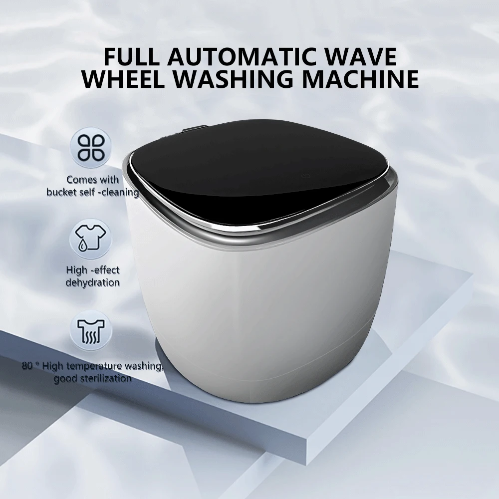 JETSHARK 0.5kg Automatic touch screen intelligent roller integrated Mini Washing Machines for Household Use