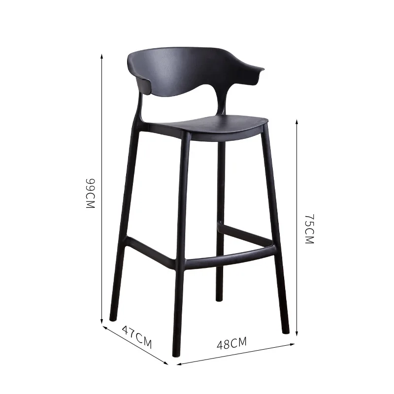 Modern 75cm Silla Plastic High Bar Stool Chair