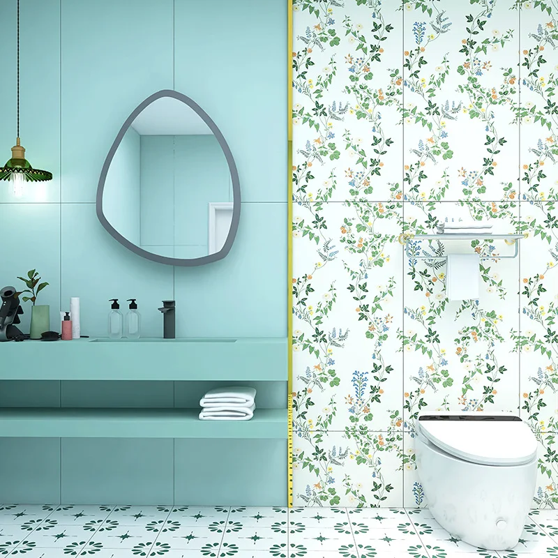 RTS Bathroom Ceramic Large Format Wall Tile Green White Porcelain Floor Tile 60*120 Polished Floor File