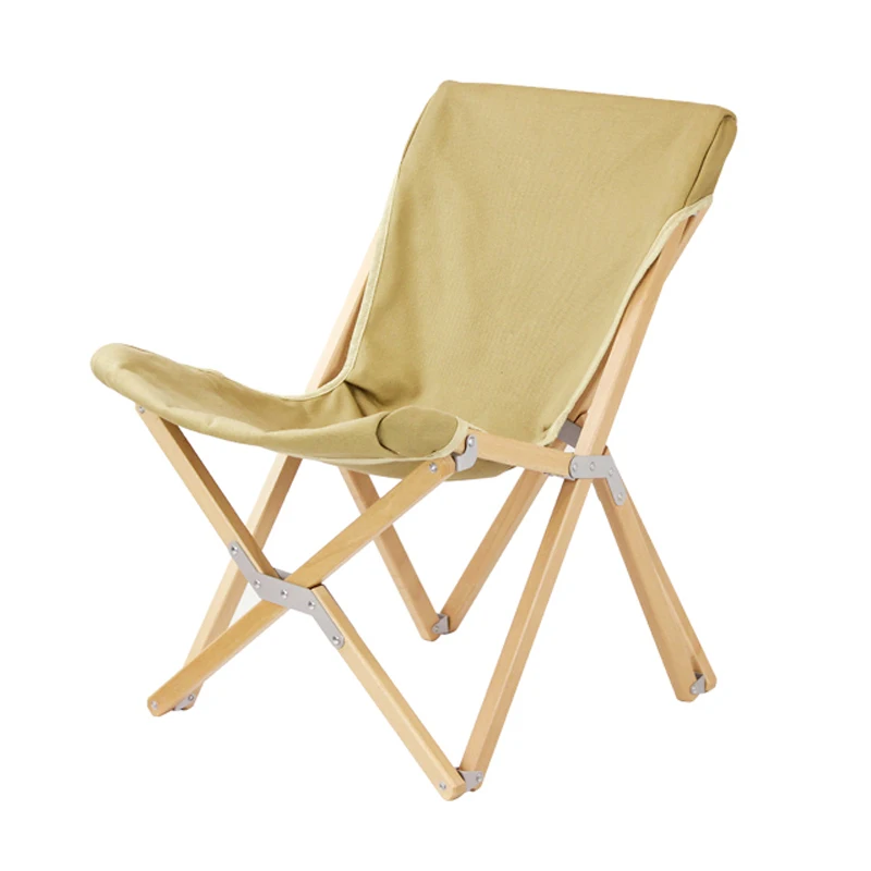 YILU Wholesale Cheap Dining Wooden Chairs Outdoor Folding Wood Canvas Portable Chair