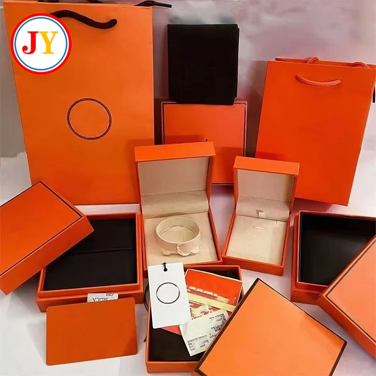 Oirlv Luxury Leather Bracelet/Bangle Gift Box Square Jewelry Display Box Small Trinket Storage Brand Box