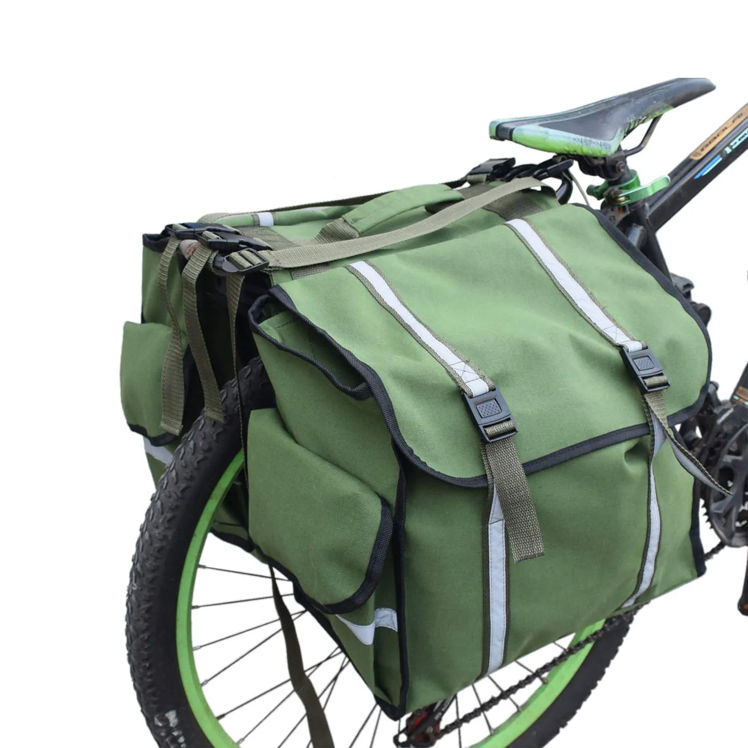 Factory Outlet Bike Transport Bag Army Green Bicycle Rear Seat Carrier Bag Water Resistant
