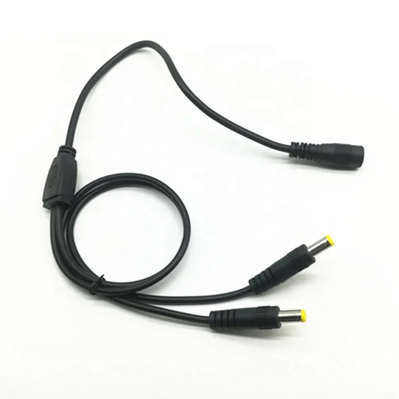 Wholesale 5.5*1.7mm DC female to 2 male DC 5.5x1.7mm dc power plug splitter cable for Laptop Charger