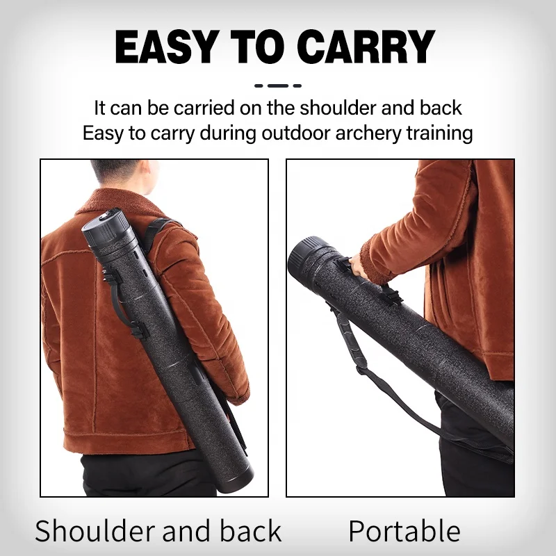 Archery Arrow Tube Compound Recurve Bow Adjustable Hunting Quiver Equipment Fiberglass Carbon Arrows Plastic Backpack Case
