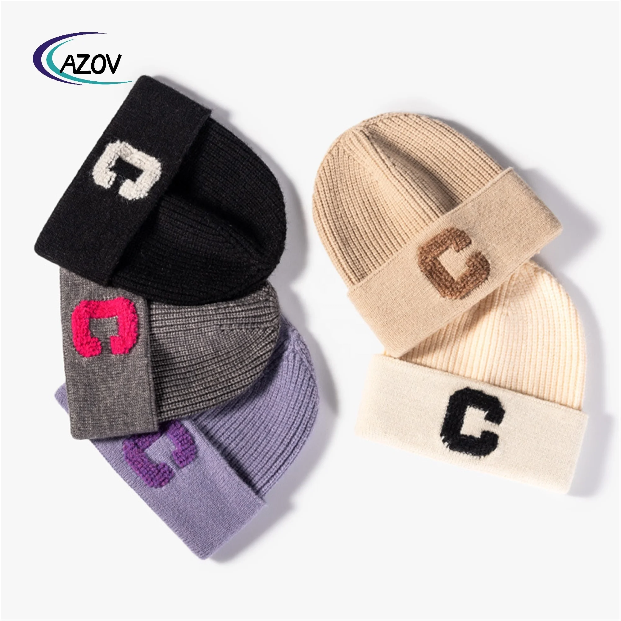 2024 New Custom Beanie Hat Custom Letter Towel Embroidery Unisex Knitted Hat Logo High Quality Winter Warm Cap Manufacture