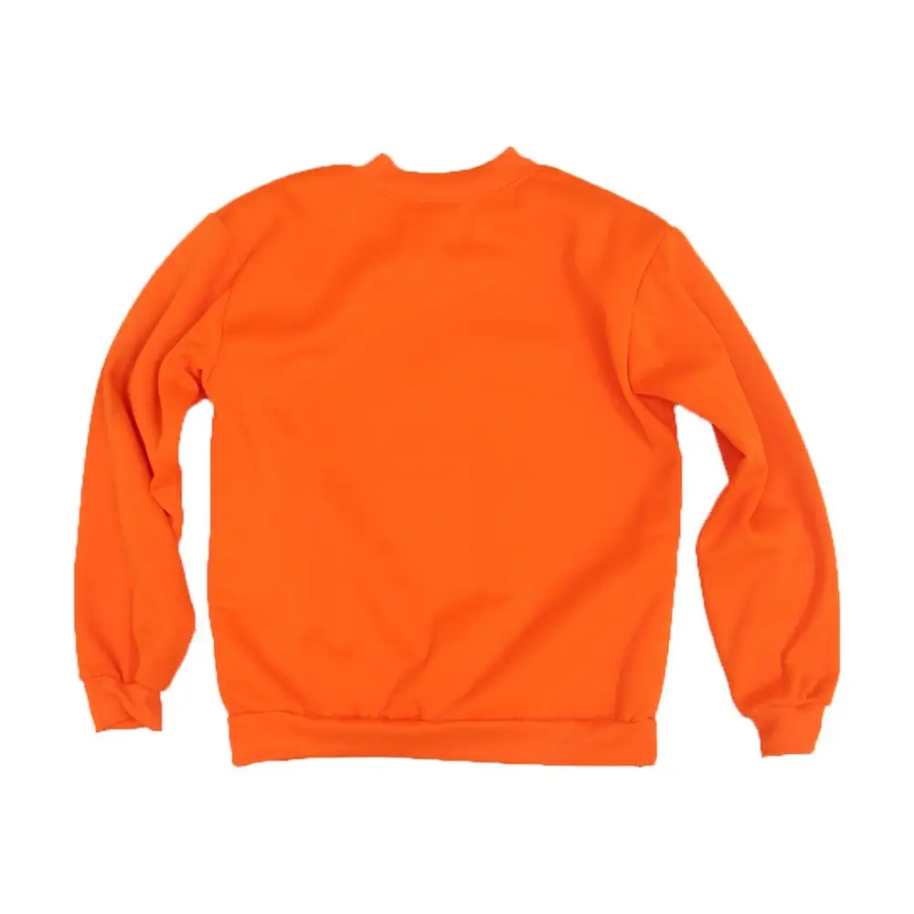 New Men High VIS HI VISIBILITY Work Fleece SWEATSHIRT Fluoresent Orange