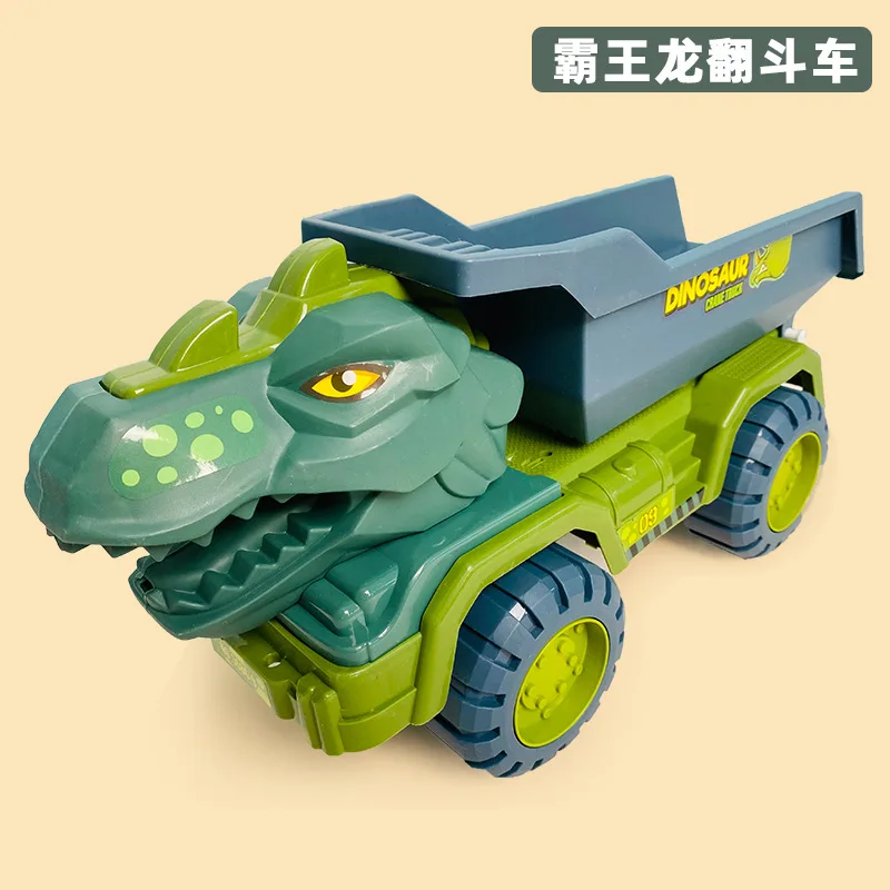 Dinosaur Transport Truck Play Set Large Size Tyrannosaurus Vehicle Carrier Car Toys Monster Truck With 12 Dino Figures