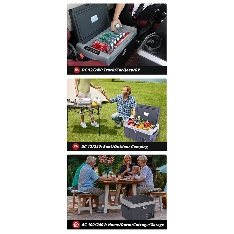 Fast Cooling Car Cooler Box 12V Fridge Freezer 40L Outdoor Refrigerator for Truck Outdoor