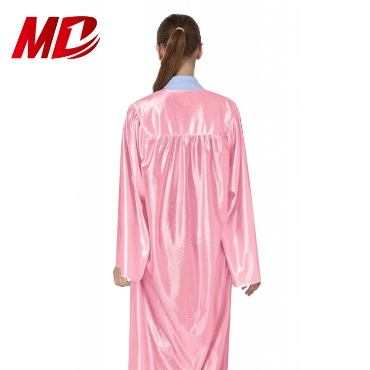 Wholesale All Size Shiny Adult Pink Graduation Gown