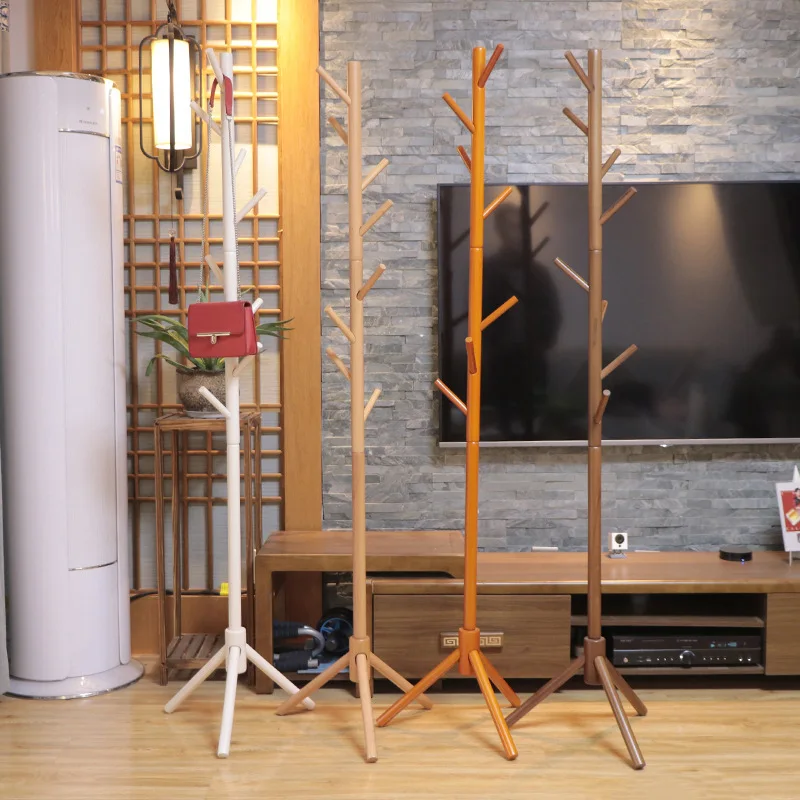 Wooden Coat Rack Free Standing Coat Hat Tree Coat Hanger Holder Stand for Clothes