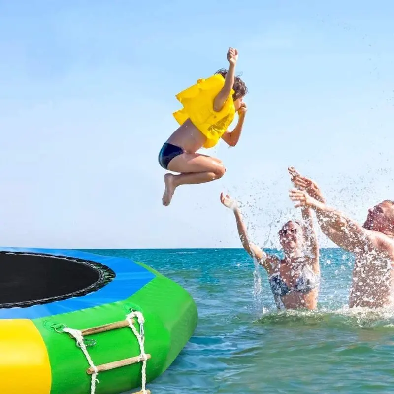 10Ft Inflatable Water Trampoline Bounce Swim Platform For Adults Water-Sports