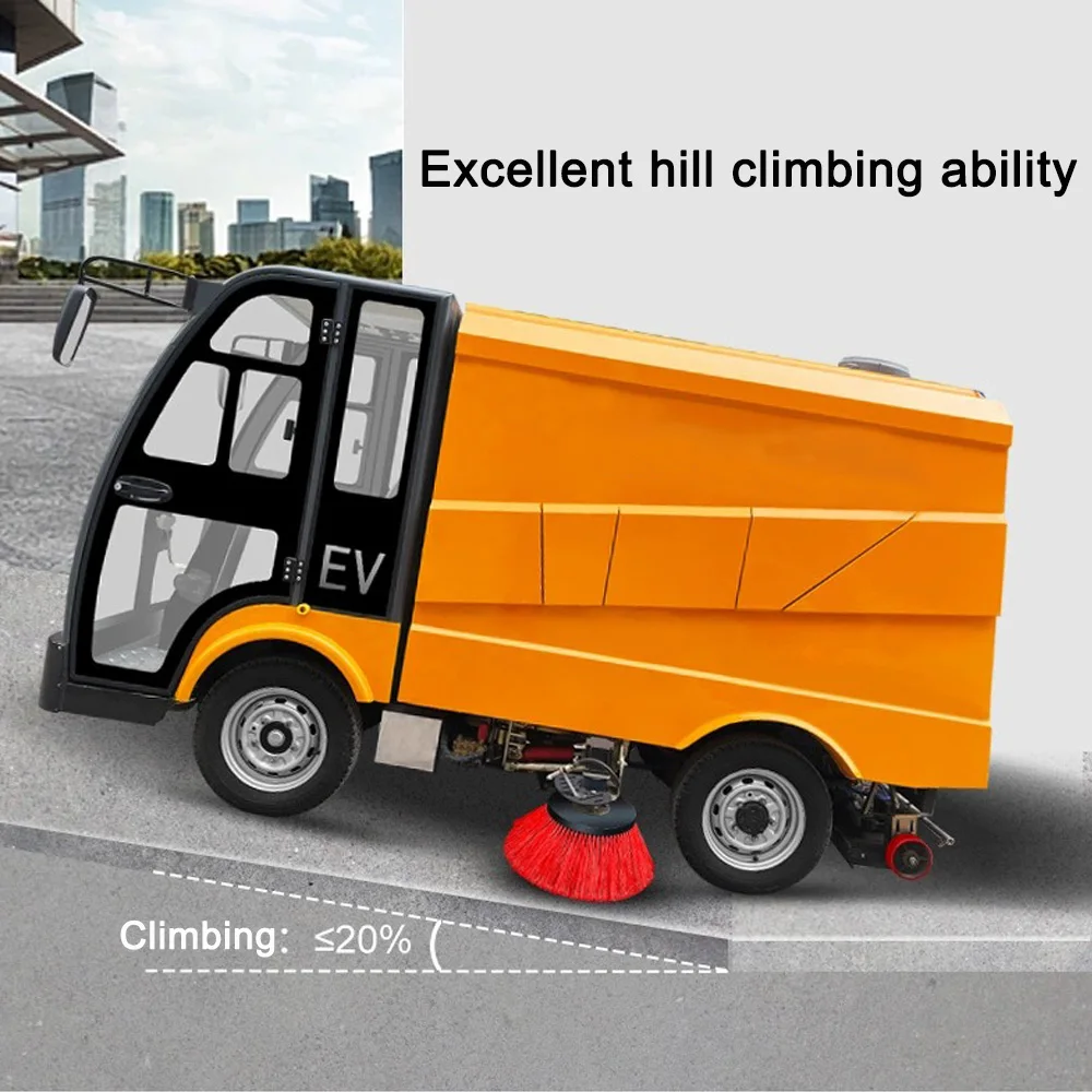 Road Sweeper Truck 4 Wheel Electric Power Sweeper Street Floor Dust Cleaning Machine Industrial Ride On Floor Sweeper