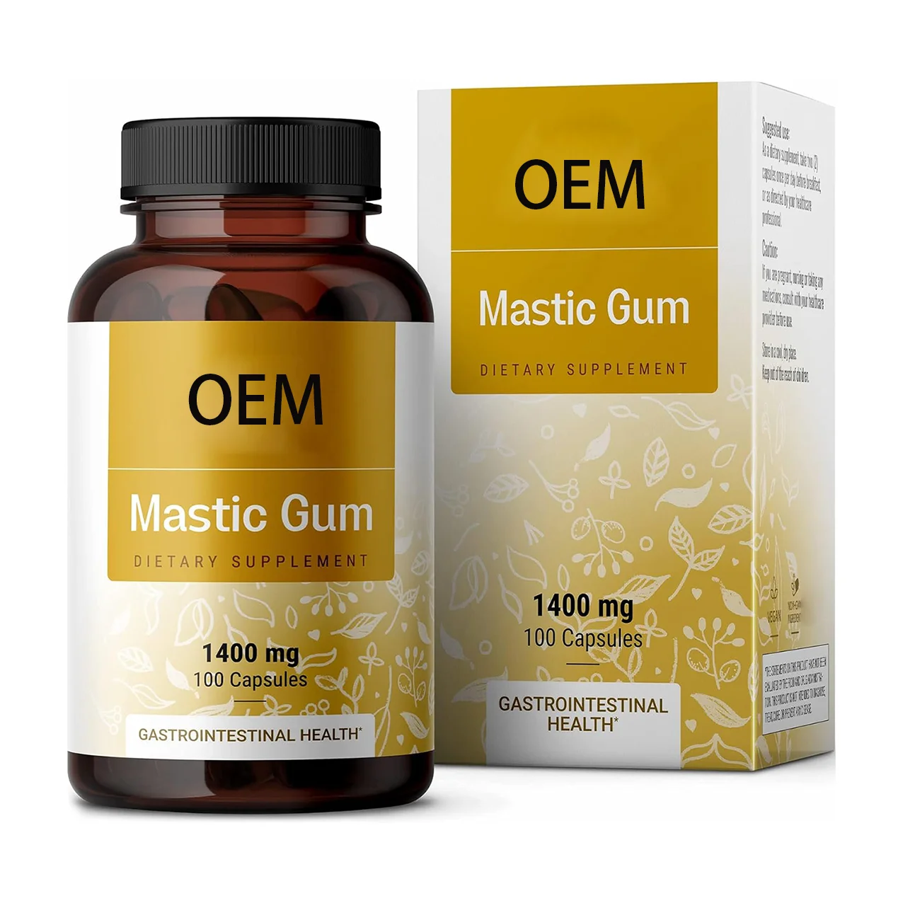OEM 1400mg Manufacturer Natural Nutritional Supplement Mastic Gum Capsules for Digestive Function Liver Health