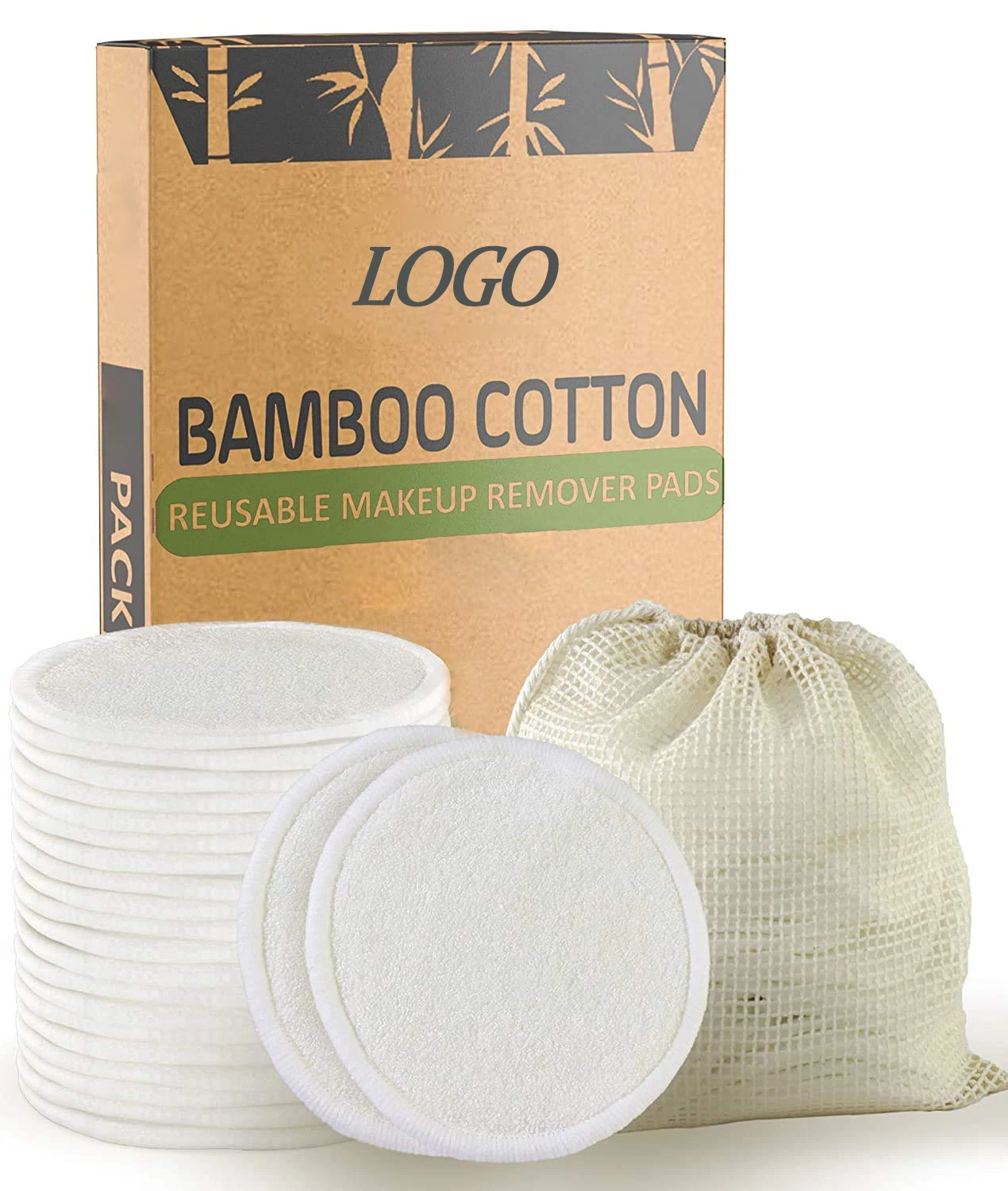 
Eco Friendly Private Label Luxury Premium Natural Organic Bamboo Cotton Face Pads Microfiber Reusable Makeup Remove Pad 
