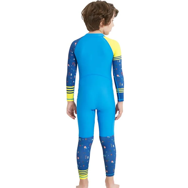 One Piece Wetsuit Unisex Protect UV Long Sleeve Child Kids Full Swimsuit Zipper Swimwear Bikini For Children Kids