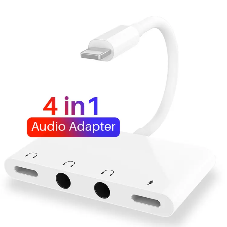 4 in 1 OTG Adapter Hub AUX Light ning Digital Connector 2.4A Lighting Charging Port Camera OTG Card Reader Digital AV Adapter