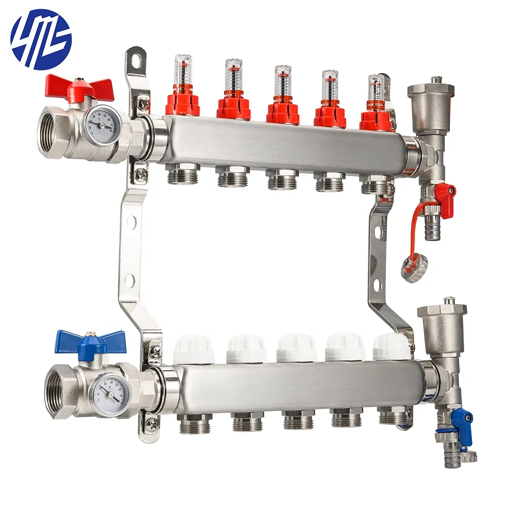 Stainless Steel Manifold For Water Pipe Underfloor Heating Mixing Valve