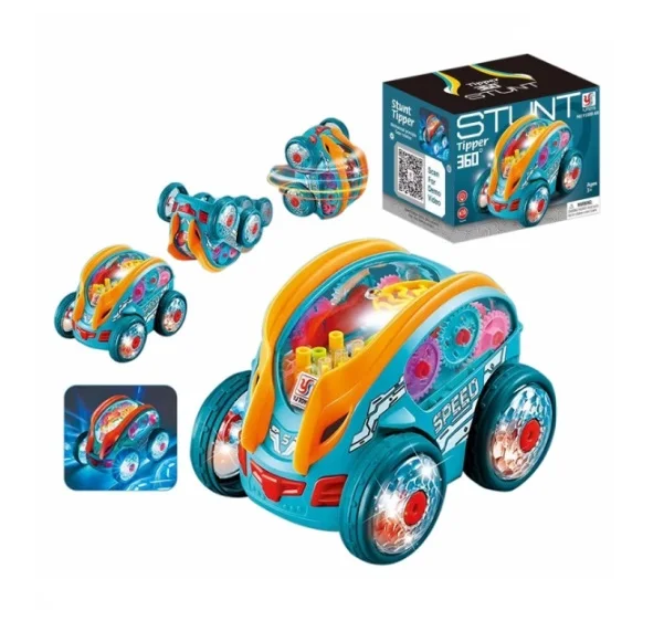 Universal toy car stunt spinning toy car transparent gear car toy