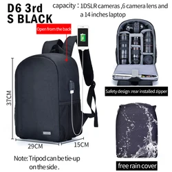 GATE Professional Camera Backpacks Water-resistant Large Capacity Bag for Digital DSLR Cameras Lens Laptop for Nikon Canon Sony