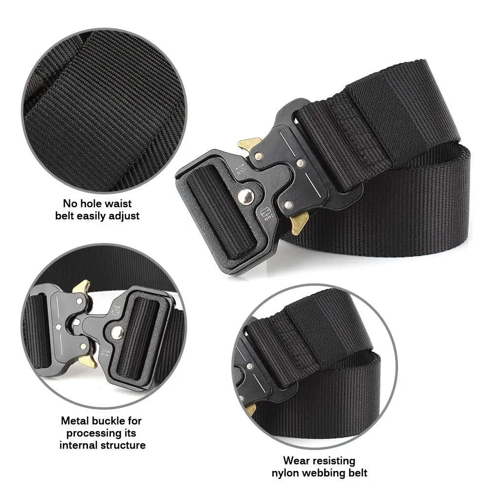 Tactical Belts Nylon litary Waist Belt with Metal Buckle Adjustable Hvy Duty Training Waist Belt Hunting Accessories