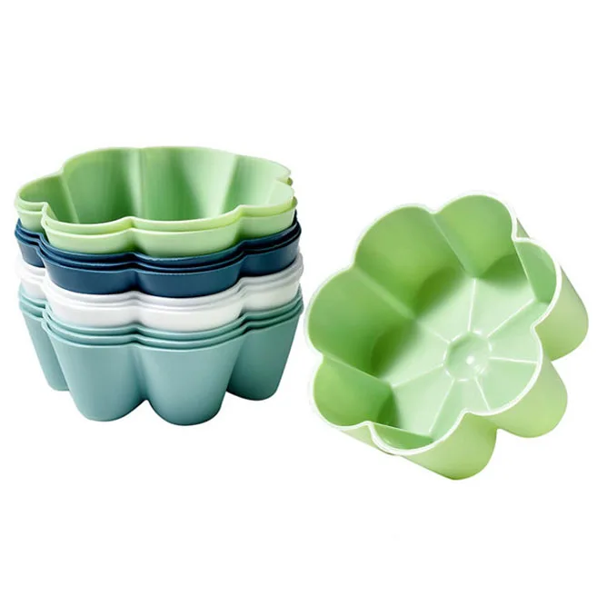 12/24 Pack Daisy Flower Silicone Small Baking Cup Non-Toxic Muffin Liners Bento Box Divider Mini Chocolate Holders Morandi Color