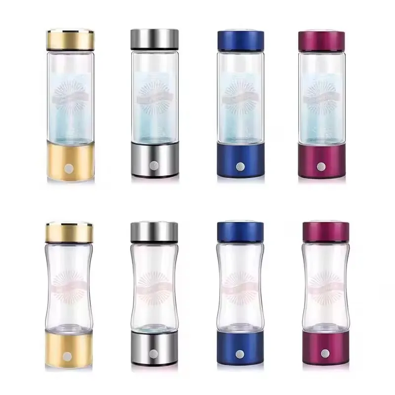 2024 New Custom Logo SPE/PEM Portable Hydrogen Rich Generator Water Filter Ionizer Pure H2 Rich Hydrogen alkaline Bottle
